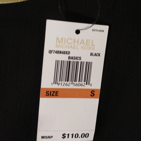 Michael Kors Black Cold Shoulder Ruffled Blouse Sm - Picture 5 of 5